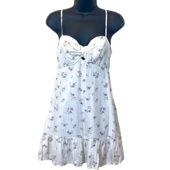 LA Hearts by PacSun Women's White and Purple Dress samll - Picture 1 of 7